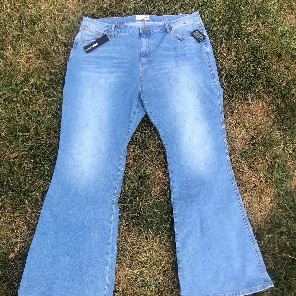 Fashion Nova Sky Blue Wide Leg Jeans